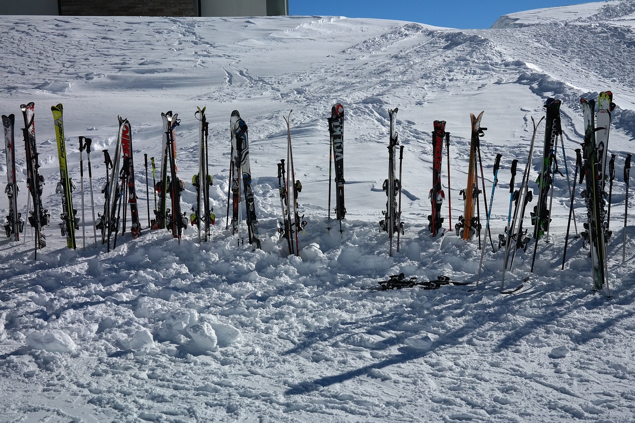 Sci piantati nella neve